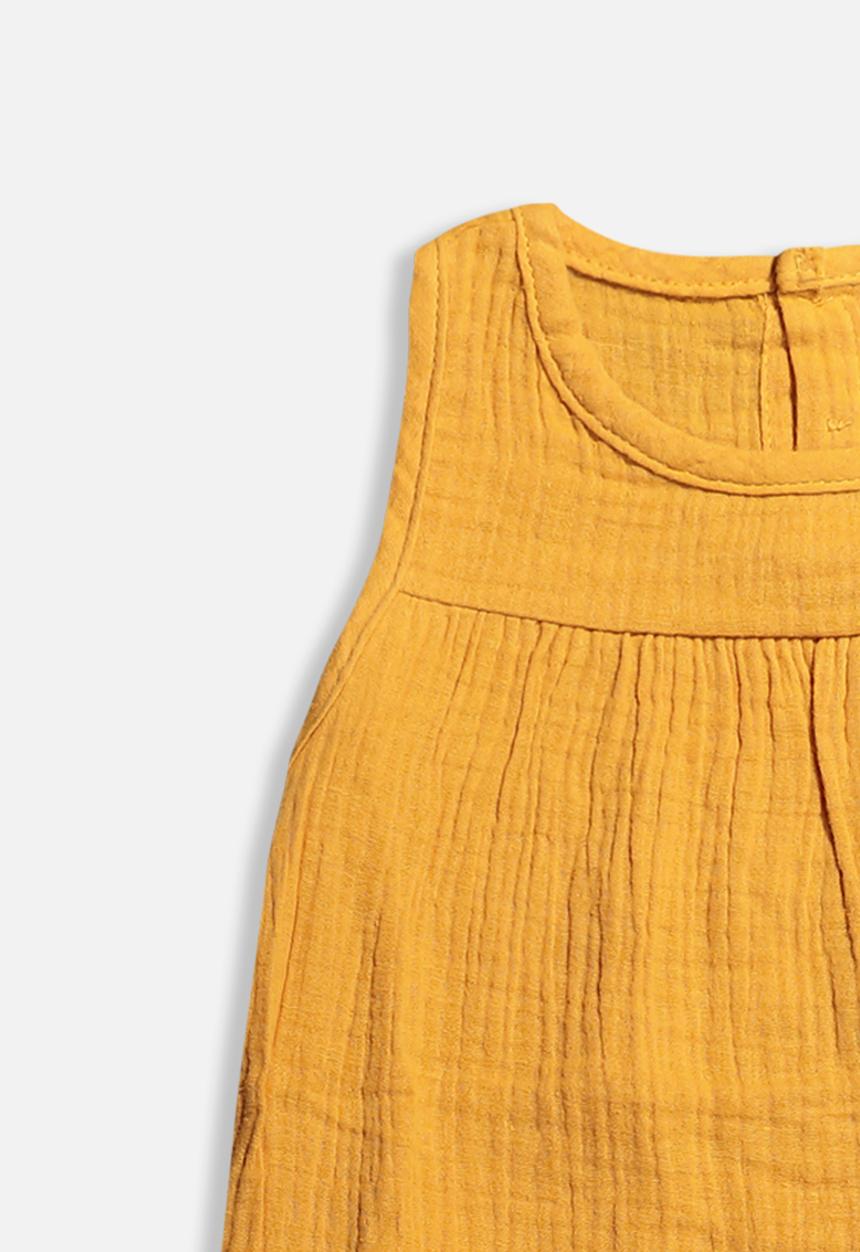 Pop Candy - Sleeveless top & shorts set - mustard