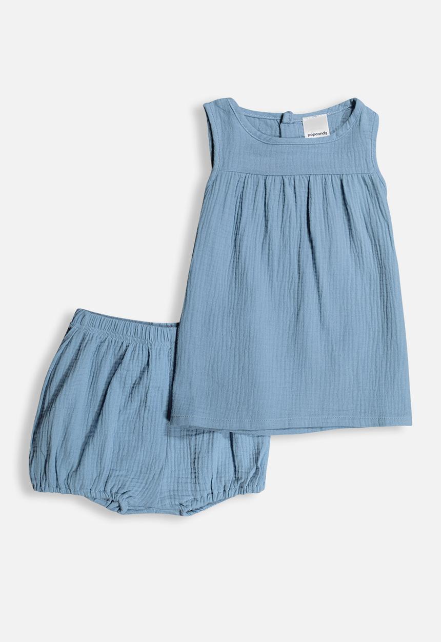 Pop Candy - Sleeveless top & shorts set - blue