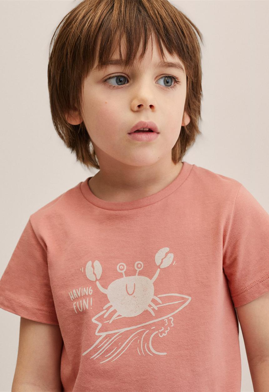 MANGO - T-shirt water - burnt orange