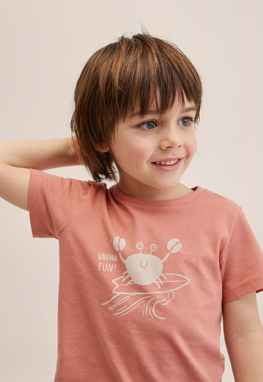 MANGO - T-shirt water - burnt orange
