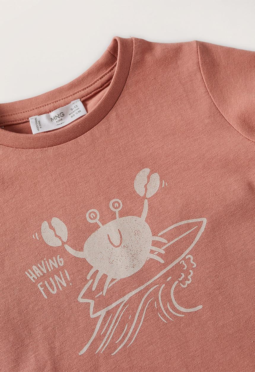 MANGO - T-shirt water - burnt orange
