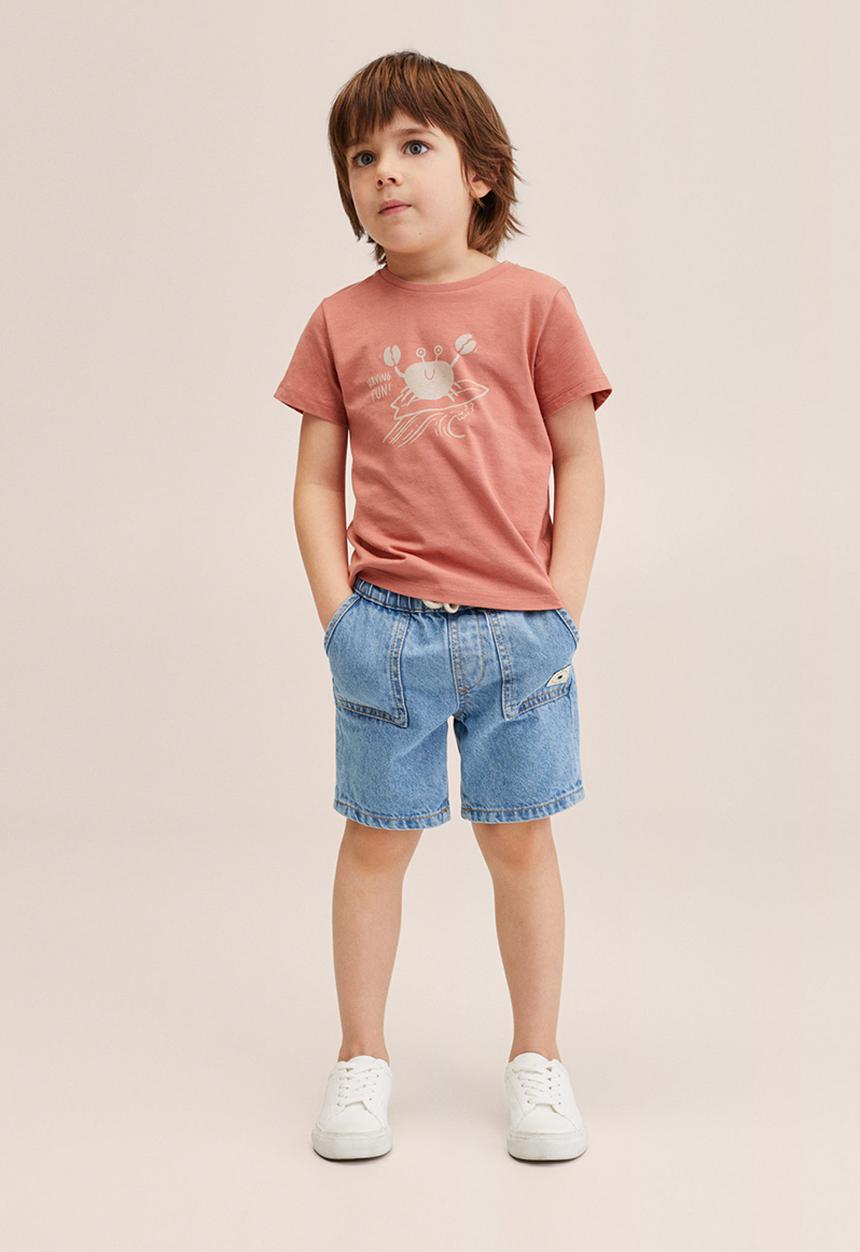 MANGO - T-shirt water - burnt orange