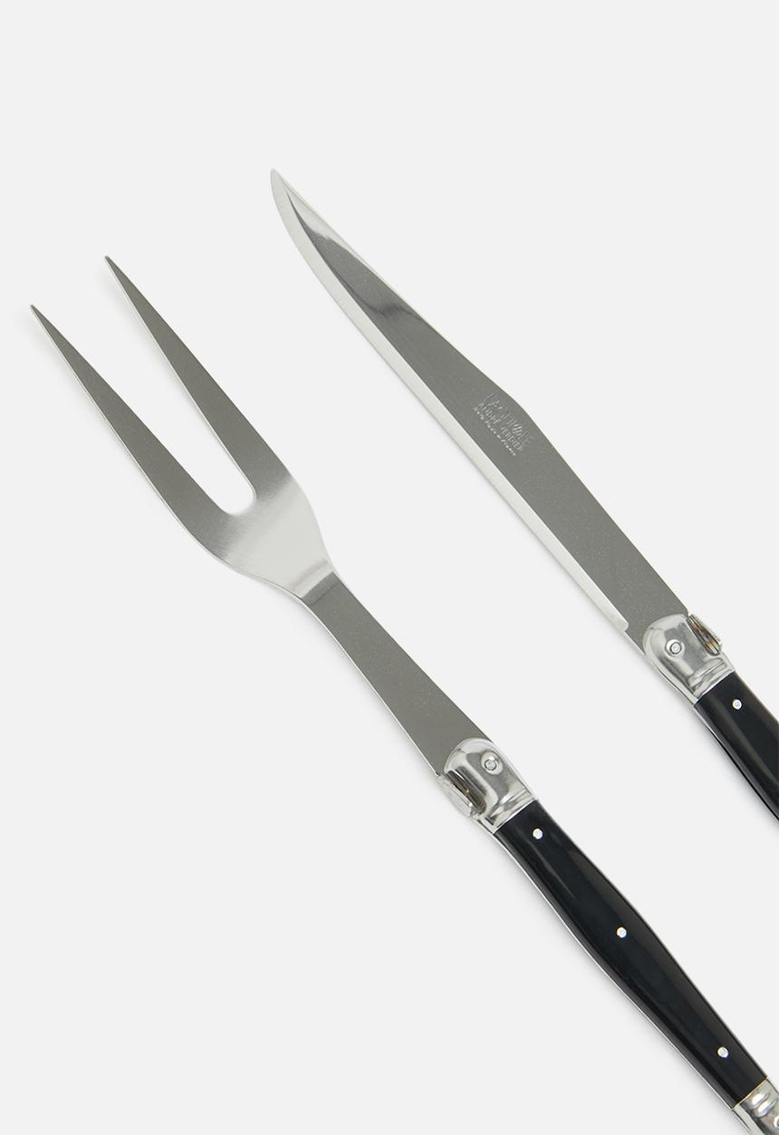 André Verdier - Carving knife and fork set – black