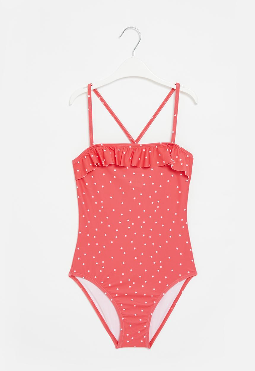 Pop Candy - Girls polka dot one piece bikini - dark pink