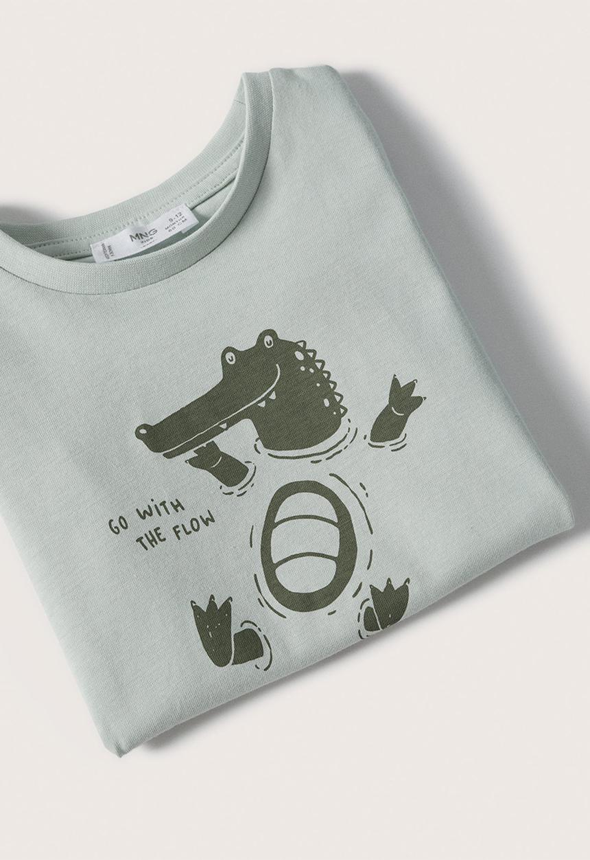 MANGO - T-shirt water - mint green