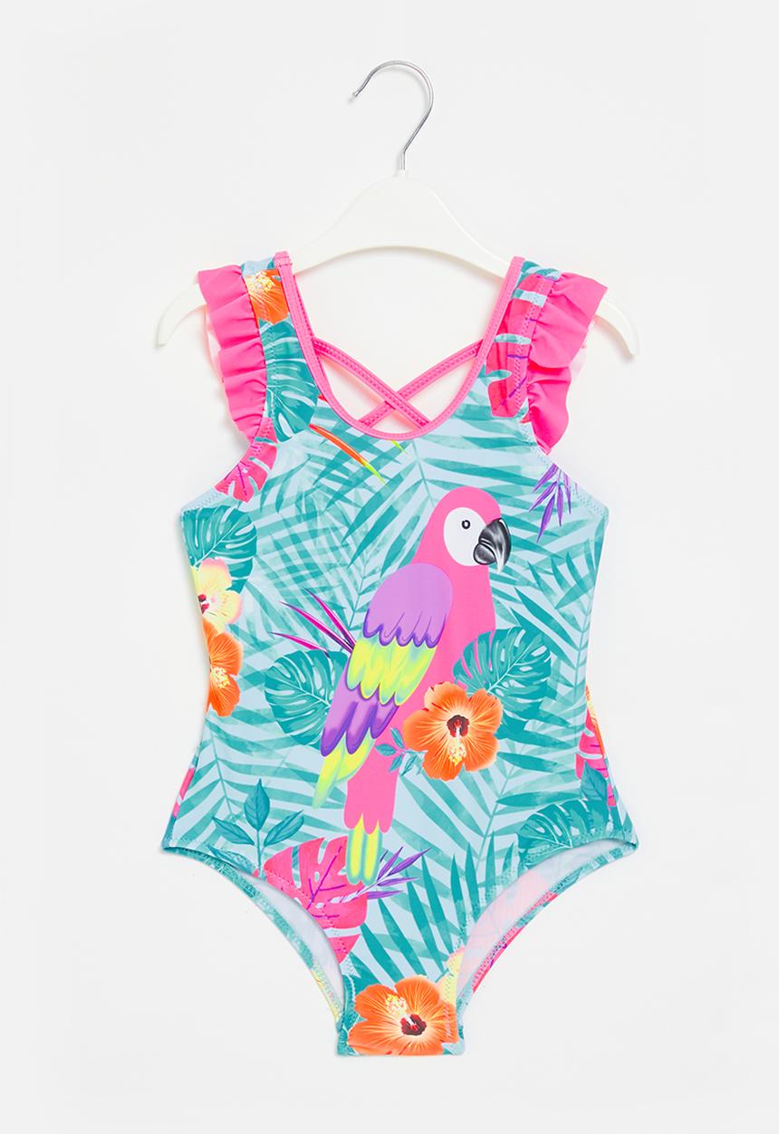 Pop Candy - Girls parrot bikini - blue & pink