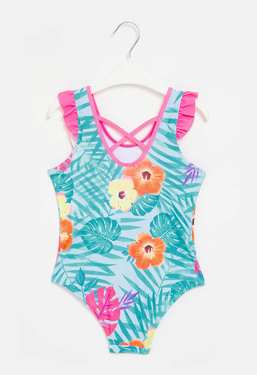Pop Candy - Girls parrot bikini - blue & pink