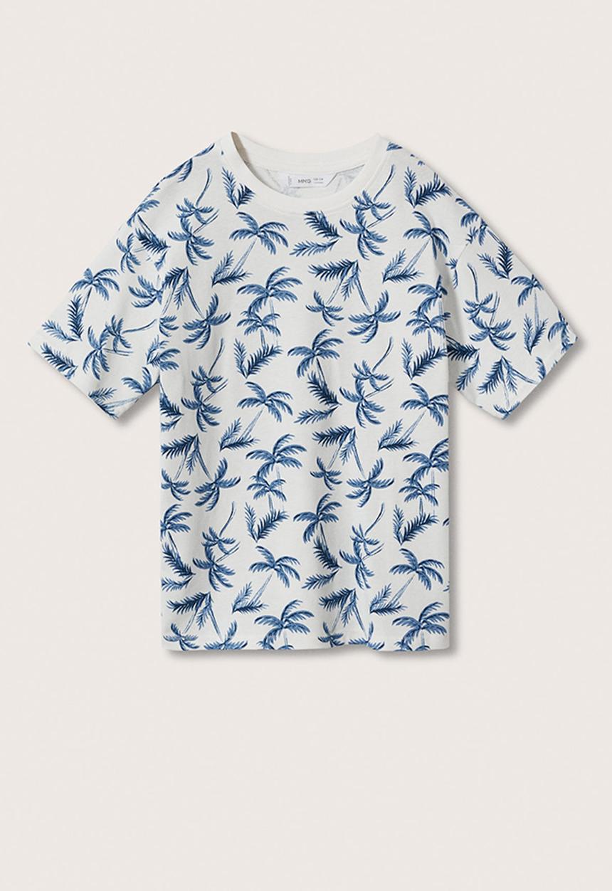 MANGO - T-shirt palm - white
