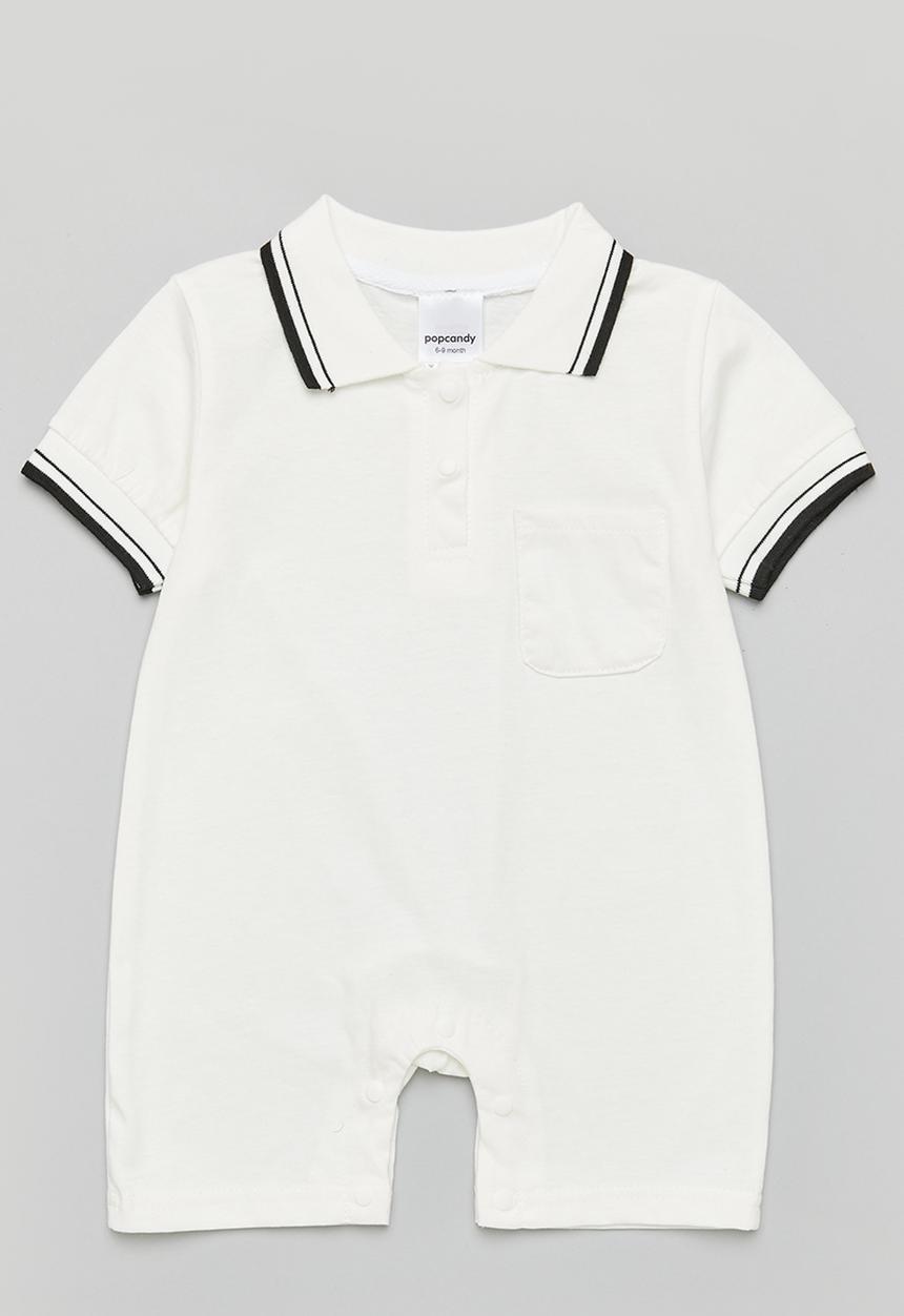 Pop Candy - Boys golf babygrow - white