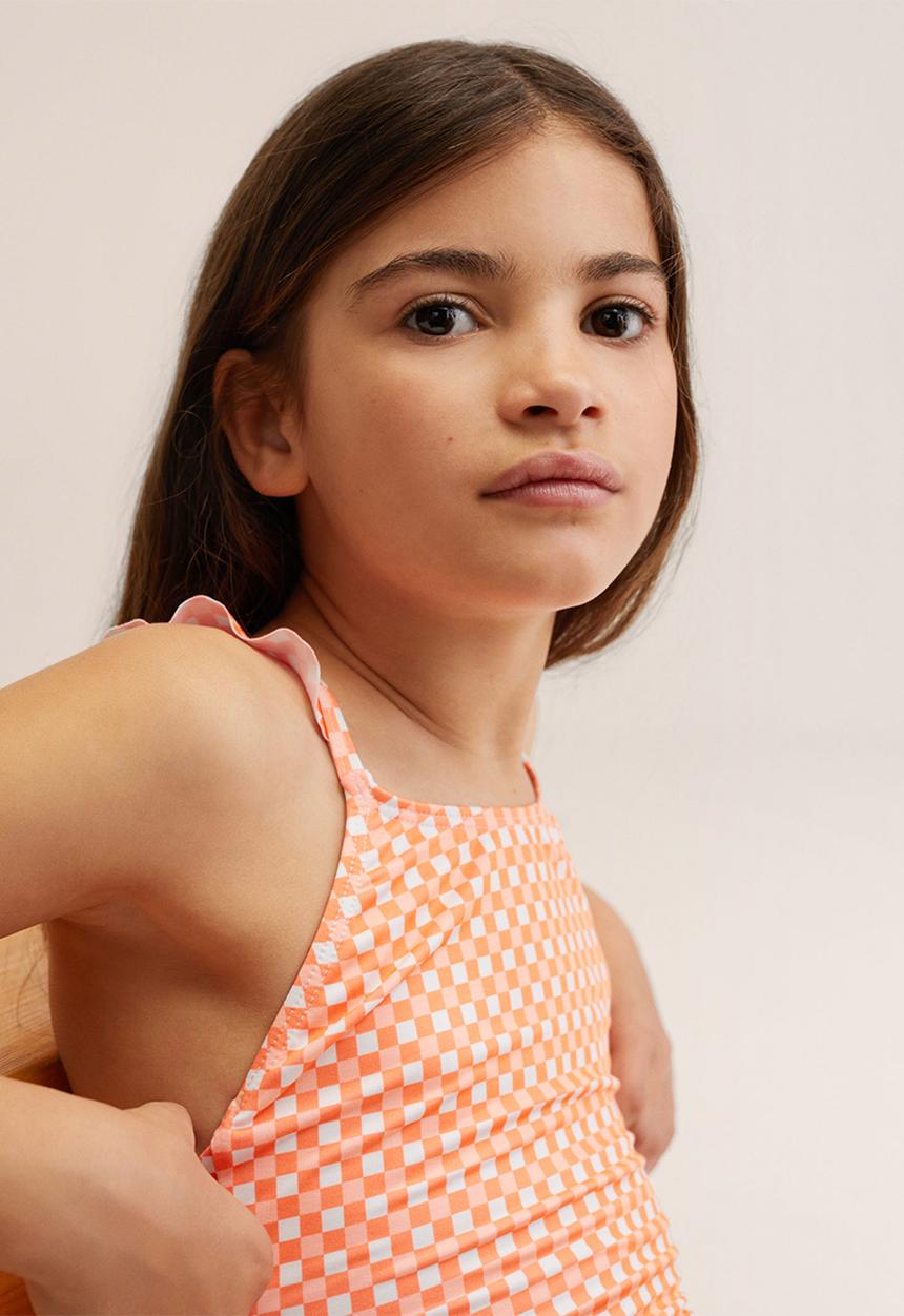 MANGO - Swimsuit checks - orange