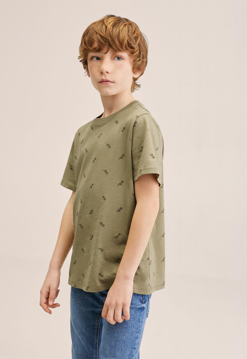 MANGO - T-shirt stamp2 - khaki