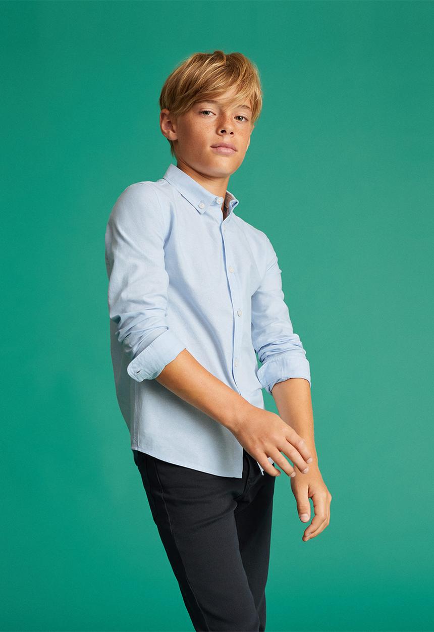 MANGO - Shirt oxford - light blue