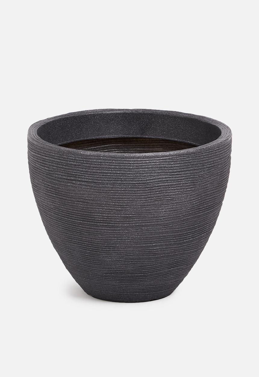 H&S - Ripple planter pot-black