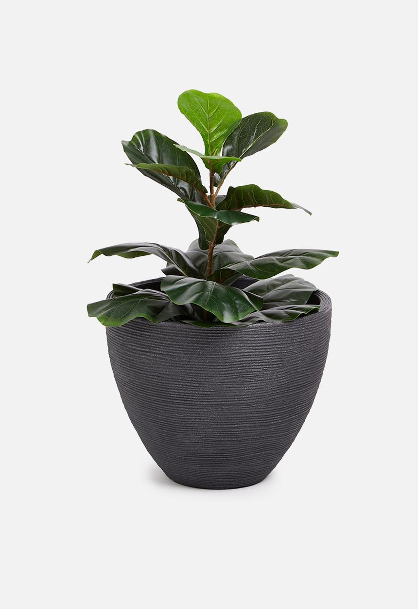 H&S - Ripple planter pot-black