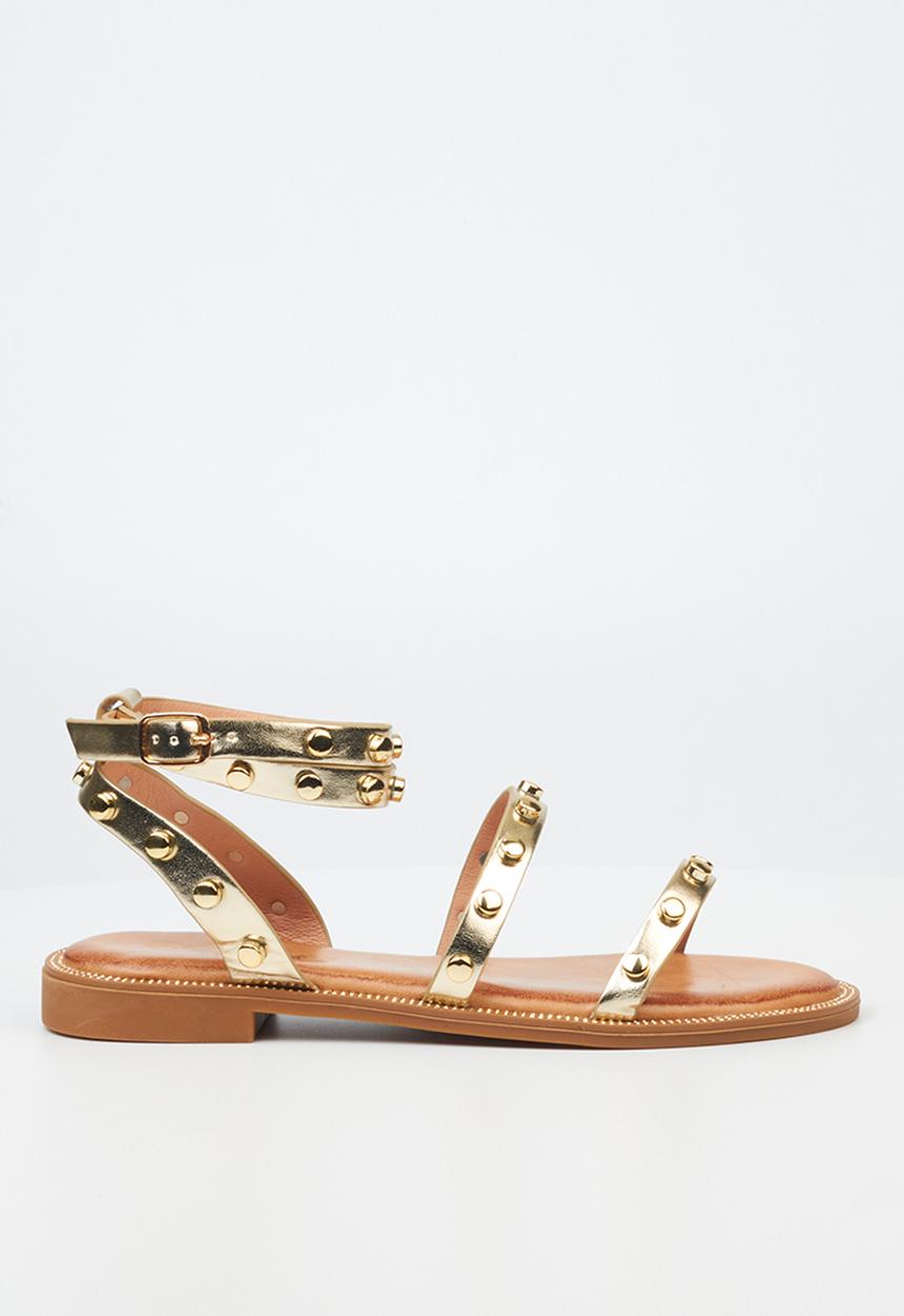 Miss Black - Murano8 ankle tie sandal - gold