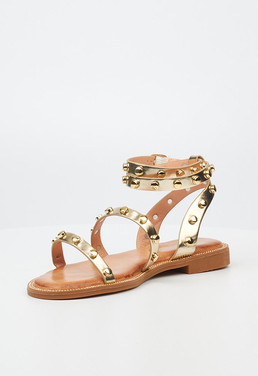 Miss Black - Murano8 ankle tie sandal - gold