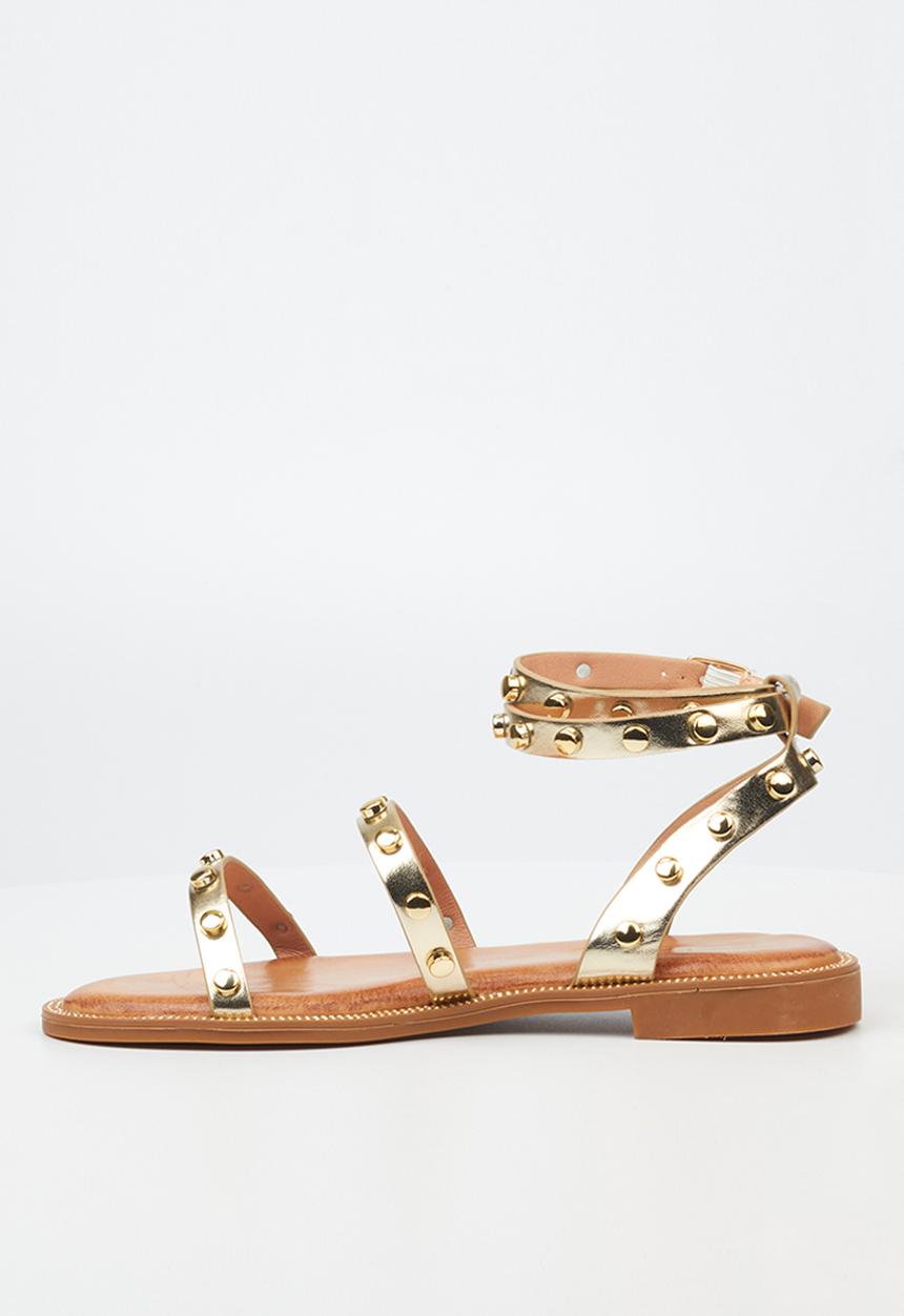 Miss Black - Murano8 ankle tie sandal - gold