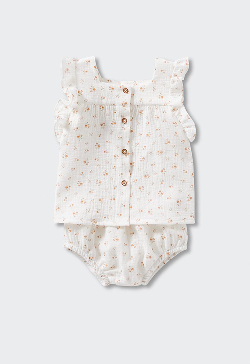 MANGO - Printed blouse set - white
