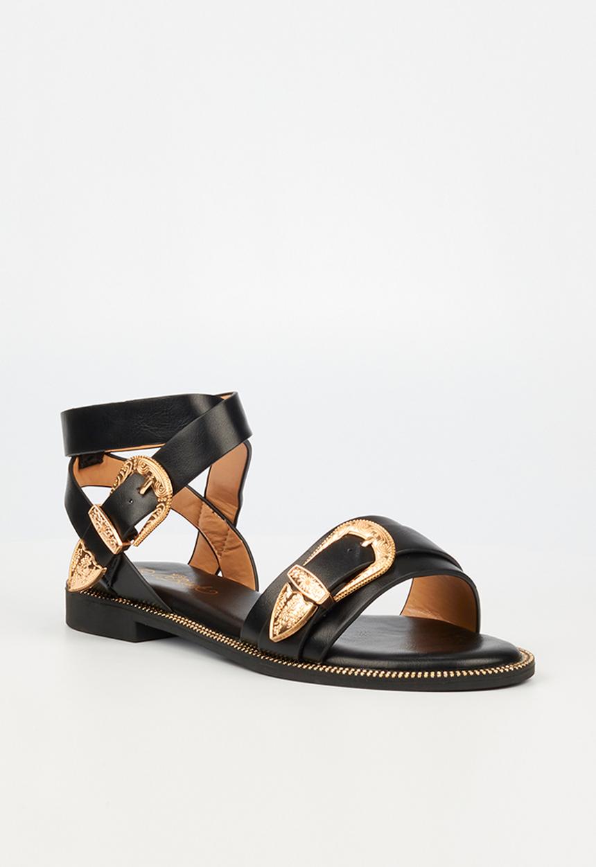 Miss Black - Murano9 ankle tie sandal - black