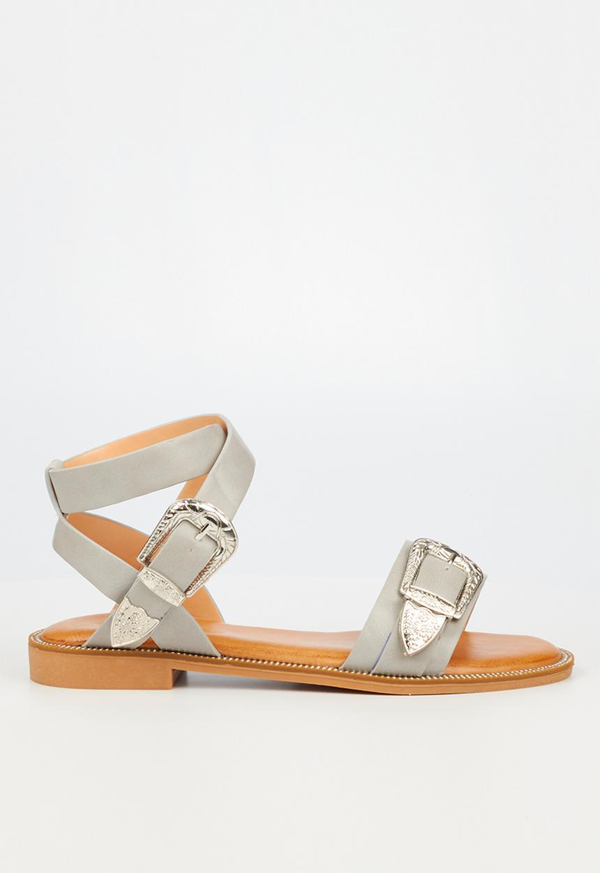 Miss Black - Murano9 ankle tie sandal - grey