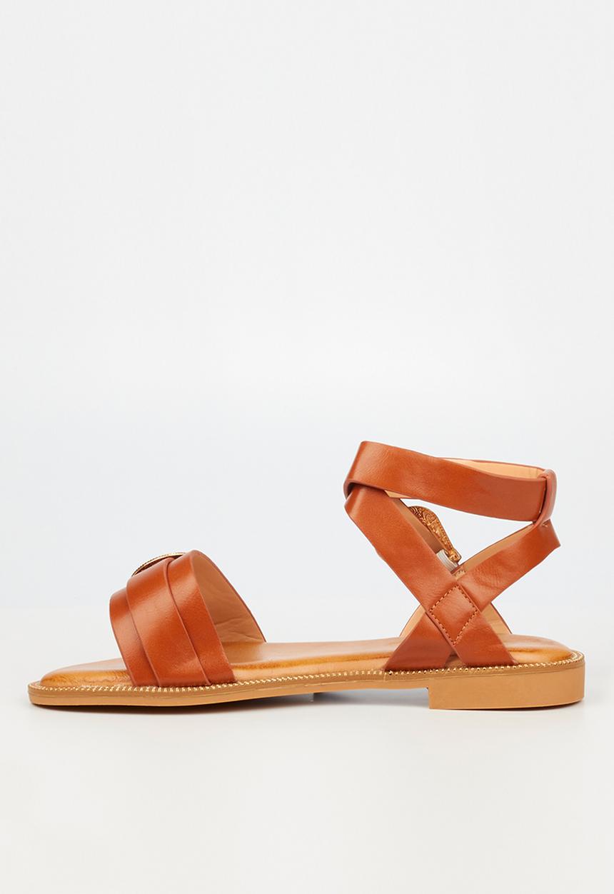 Miss Black - Murano9 ankle tie sandal - tan