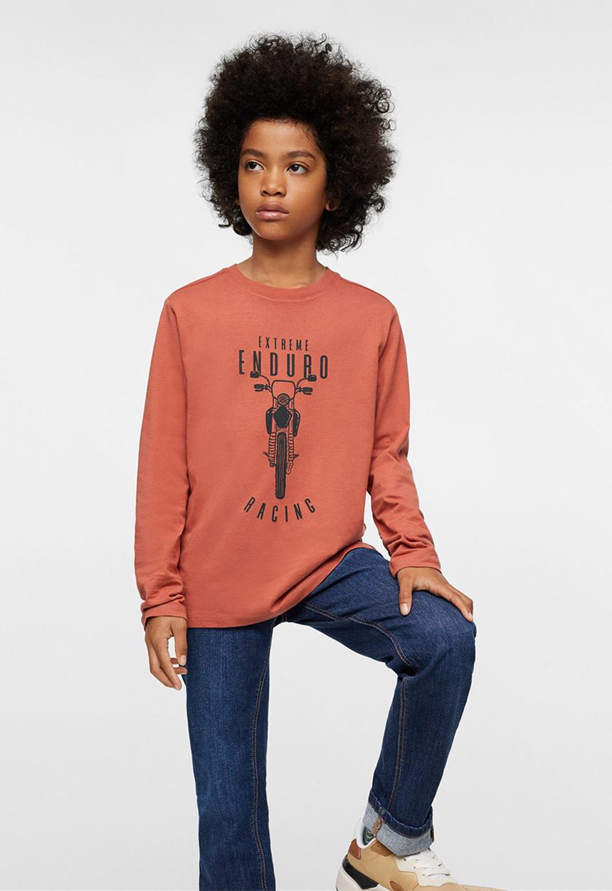 MANGO - T-shirt spencer - burnt orange