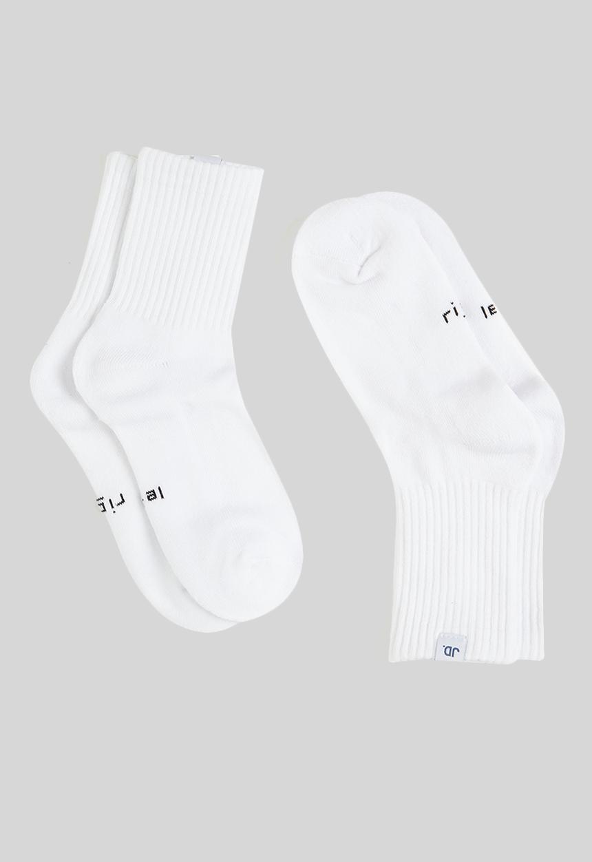 Jonathan D - Men's 2 pack branded quarter crew sox - white