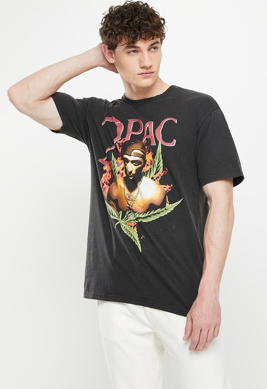 Cotton On - Special edition T-shirt - lcn bra washed black/tupac smoke