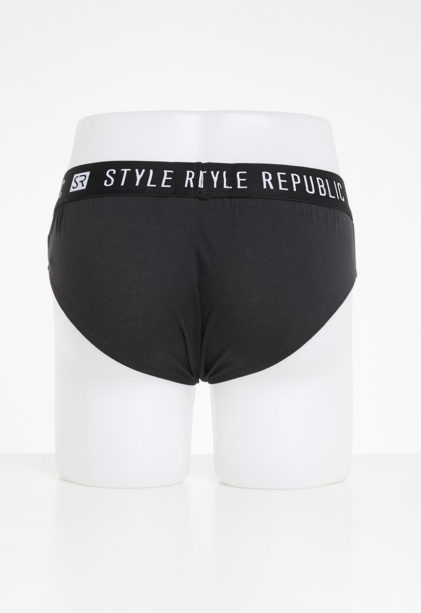 STYLE REPUBLIC - 3 Pack knit brief - black