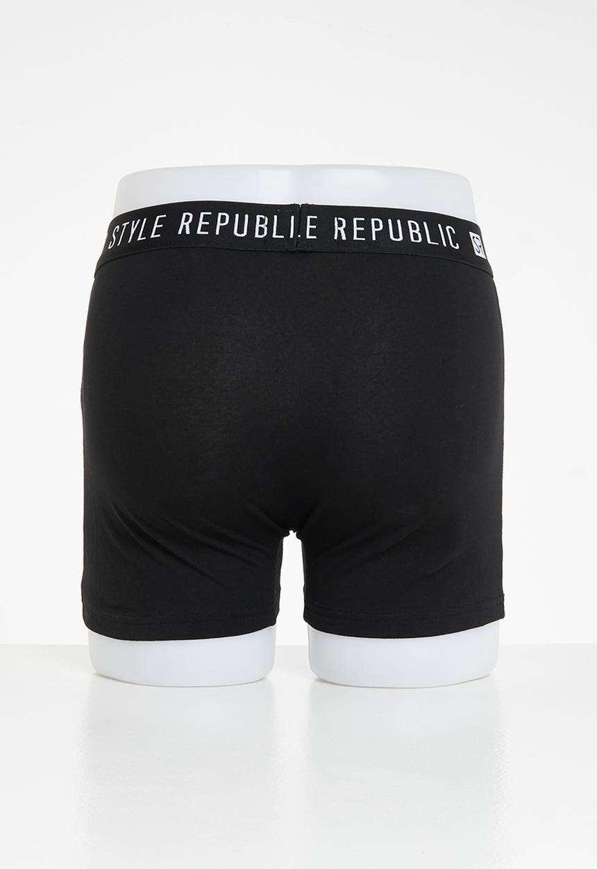 STYLE REPUBLIC - 3 Pack knit boxer brief - black
