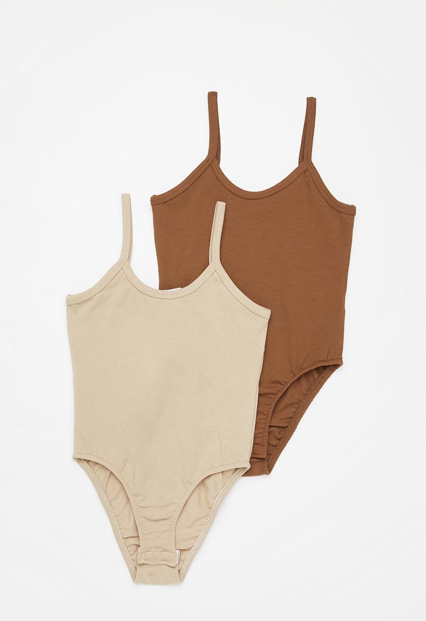 Superbalist - 2 Pack cami bodysuit - chocolate & stone