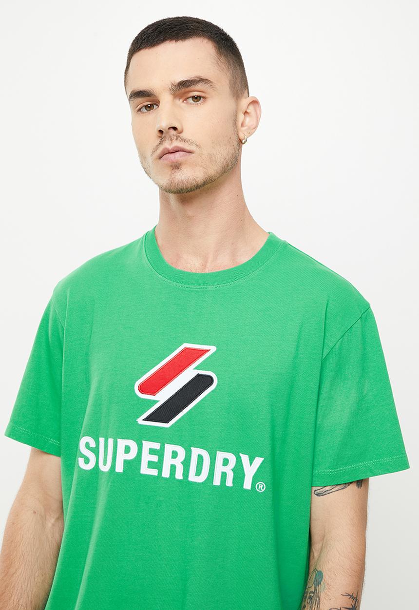 Superdry. - Code sl stacked apq tee - bright green
