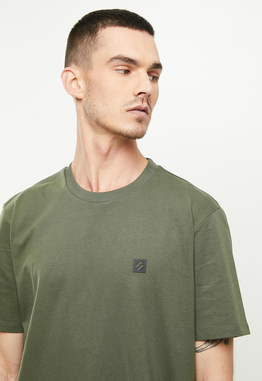 Superdry. - Code tech loose T-shirt - dark moss