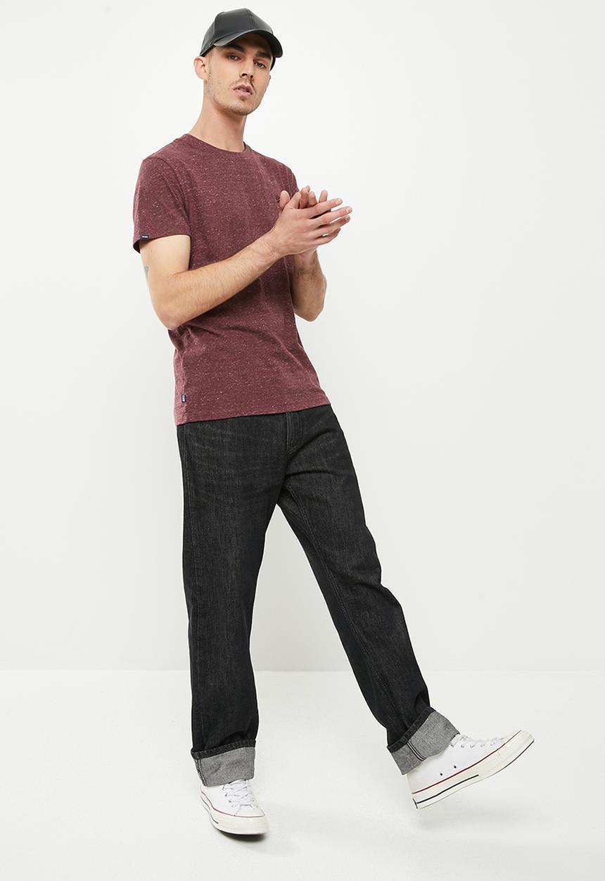Superdry. - Vintage logo emb tee - burgundy heather