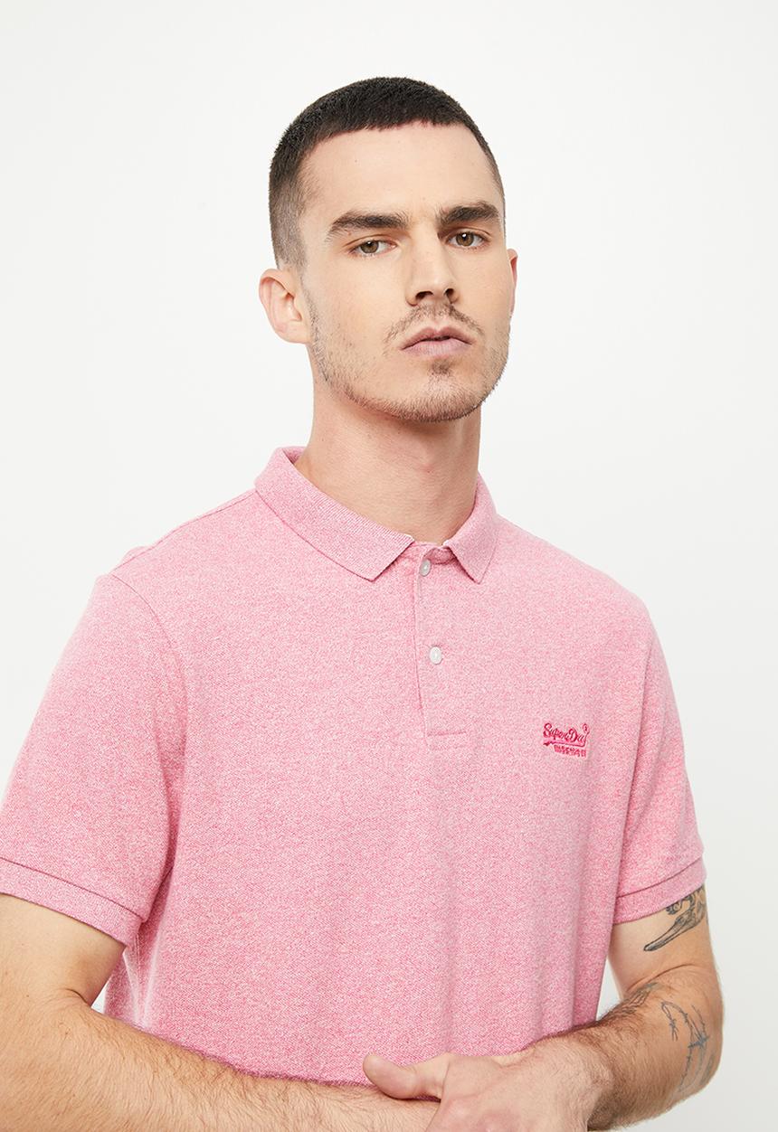 Superdry. - Classic pique polo - mid pink grit