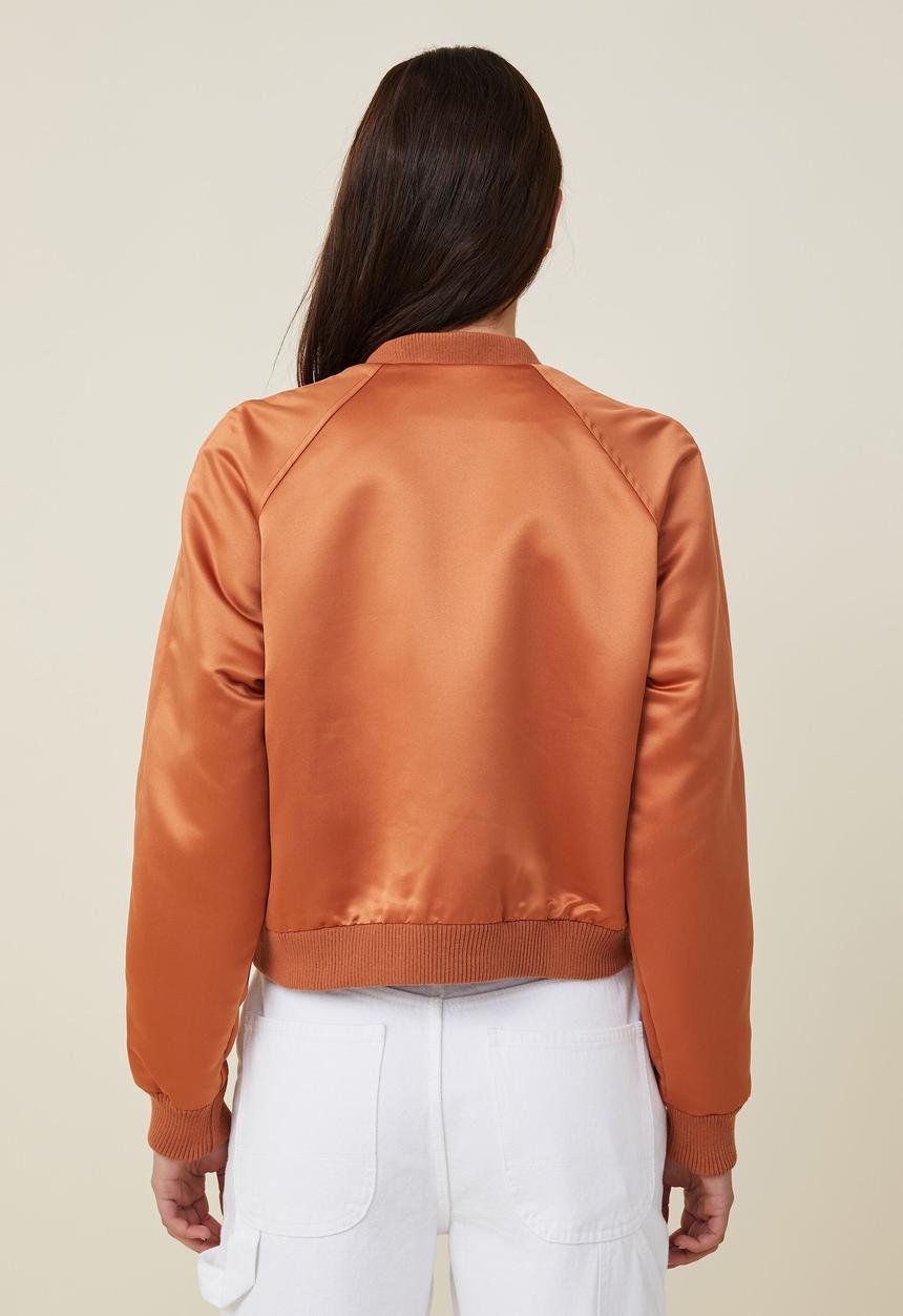 Cotton On - Satin bomber jacket - clay brown