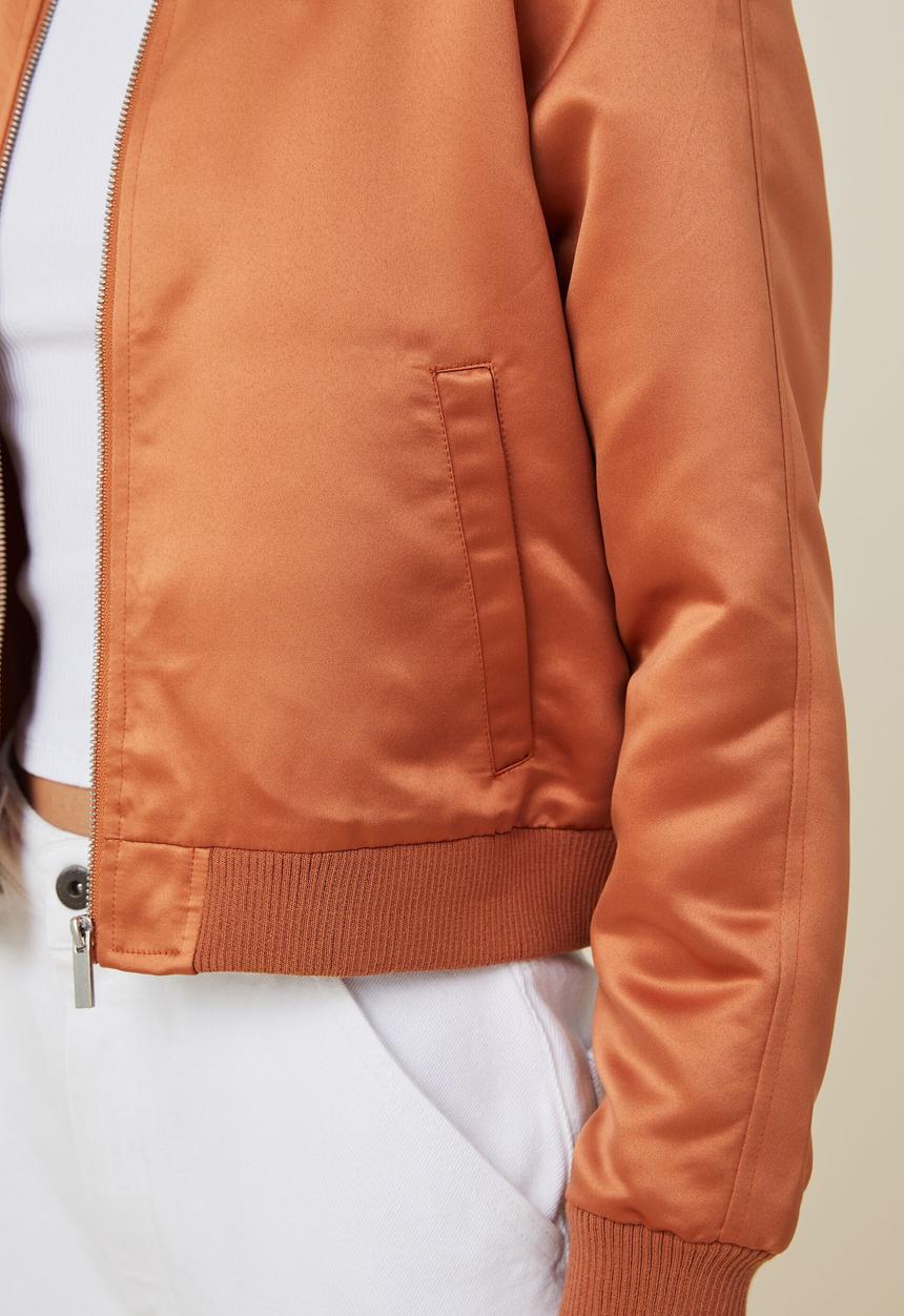 Cotton On - Satin bomber jacket - clay brown