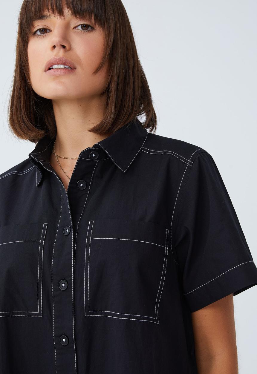 Cotton On - Scout mini shirt dress - black