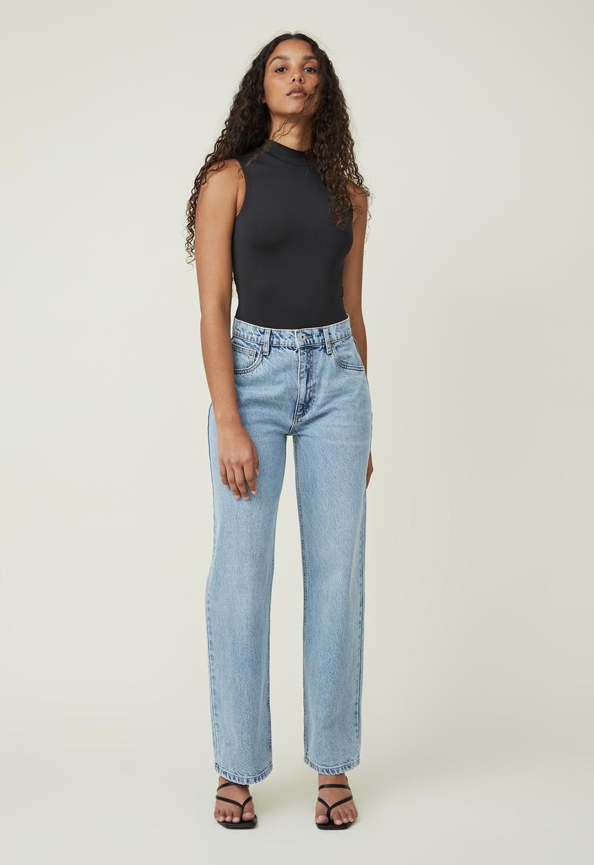 Cotton On - Sculpted mock neck sleeveless bodysuit - black