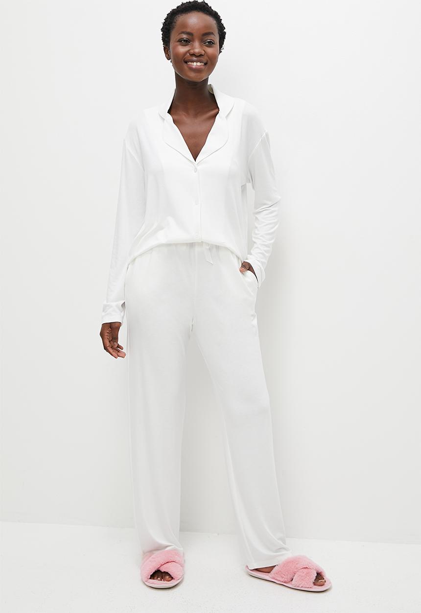 Superbalist - Sleep shirt & pants set - ecru