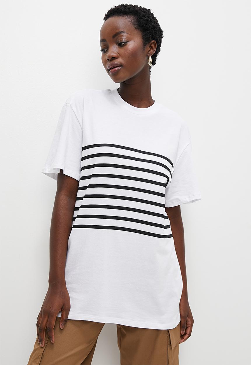 Superbalist - Bold stripe tee - white &  black
