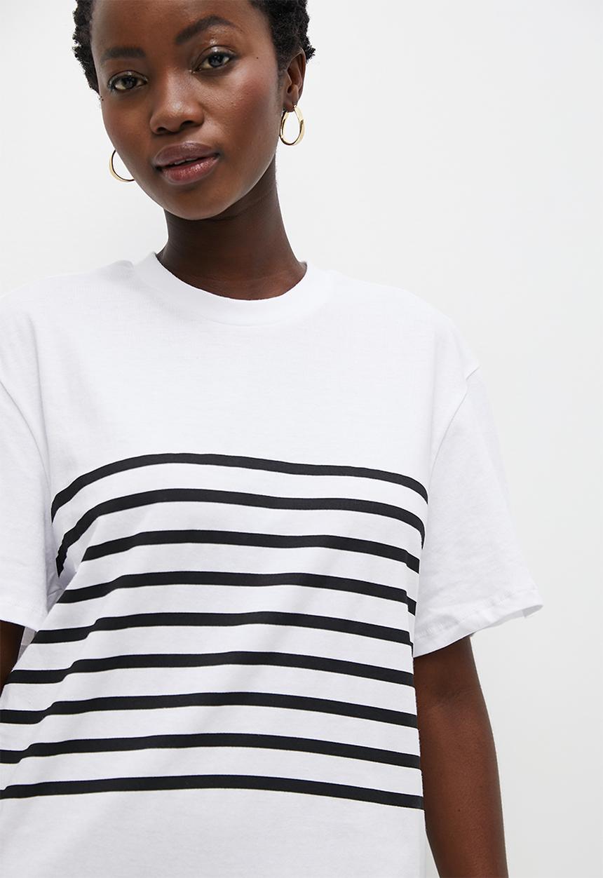 Superbalist - Bold stripe tee - white &  black
