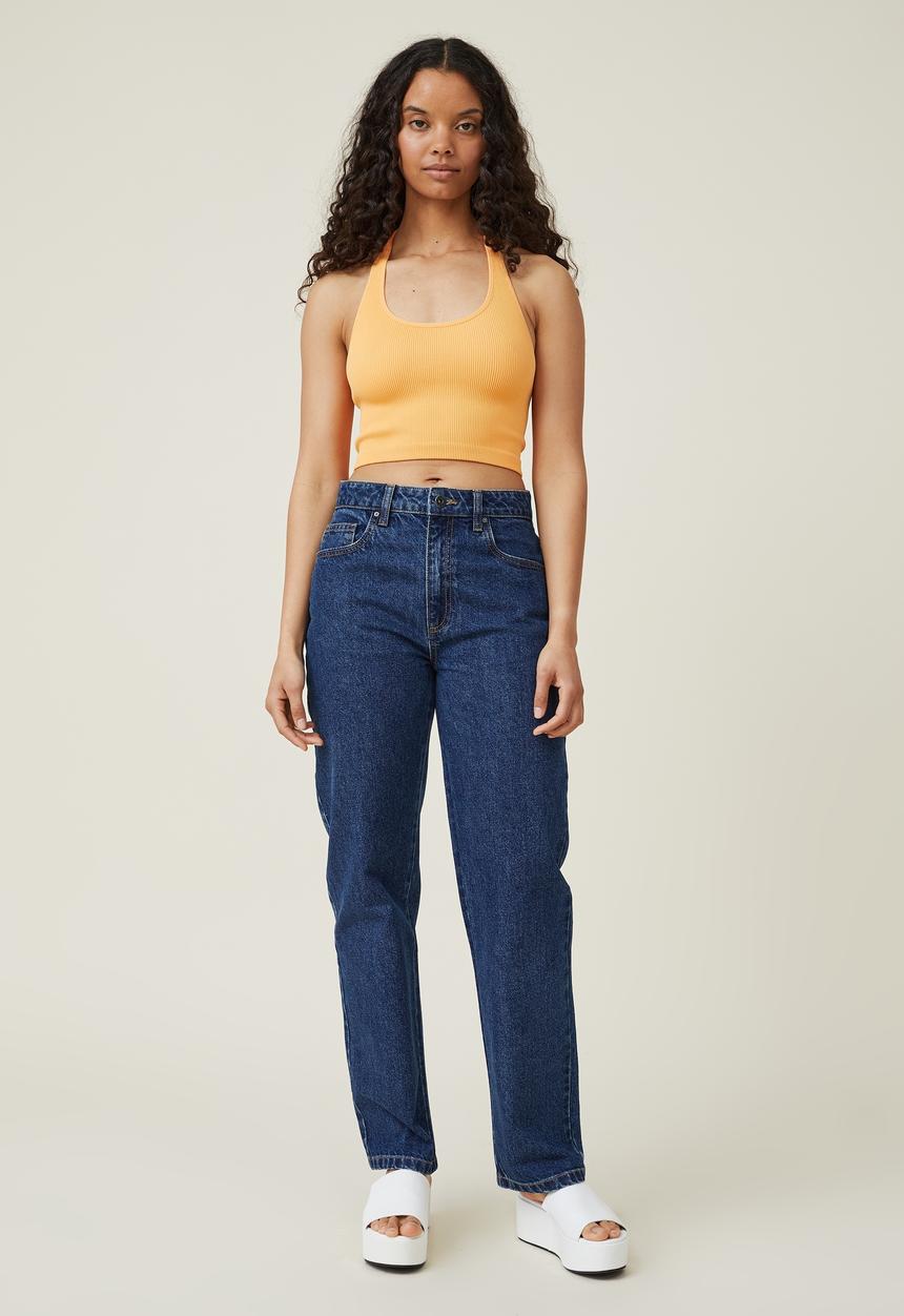 Cotton On - Seamless molly scoop neck halter - soft orange
