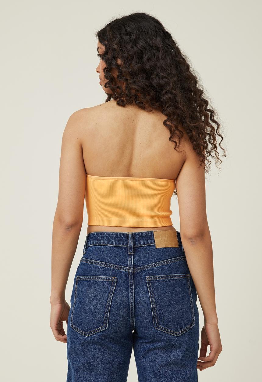 Cotton On - Seamless molly scoop neck halter - soft orange