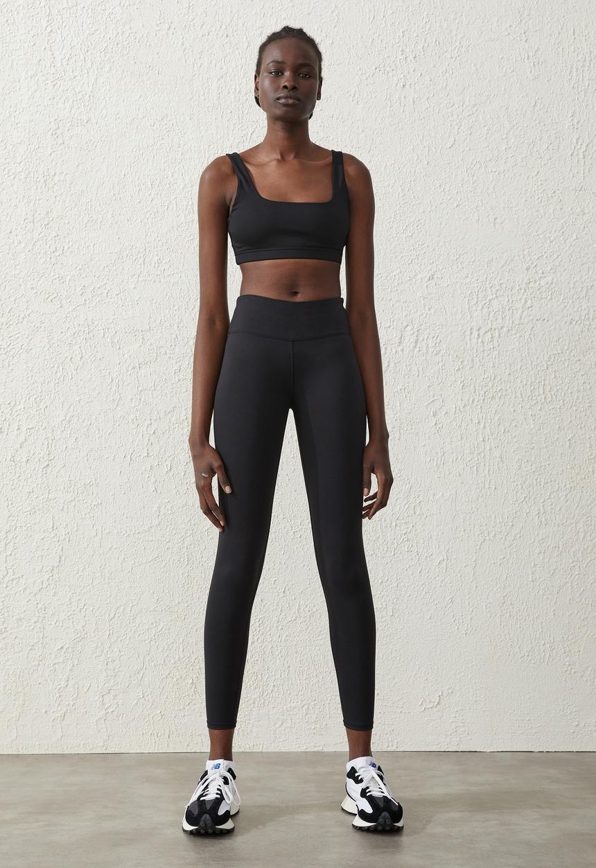 Cotton On - Square neck crop - black