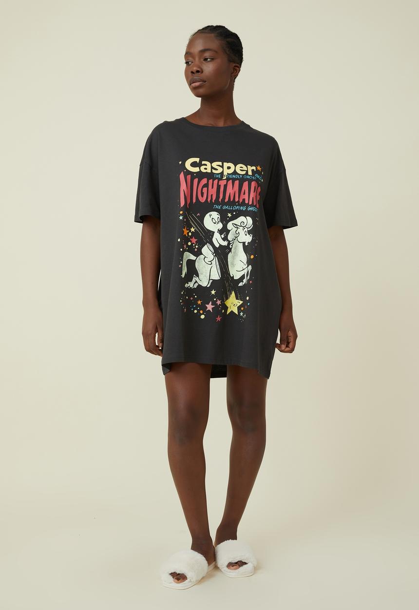 Cotton On - 90s T-shirt nightie - black