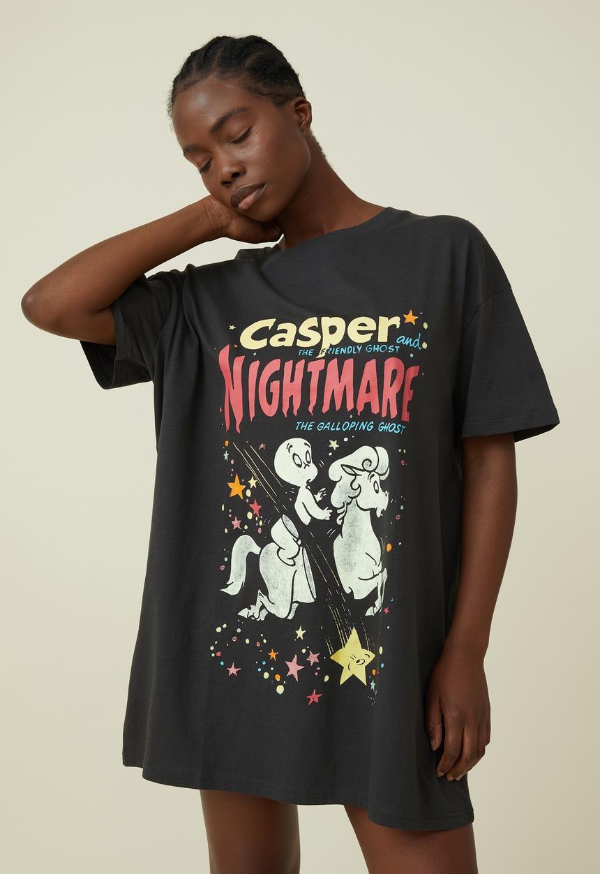Cotton On - 90s T-shirt nightie - black