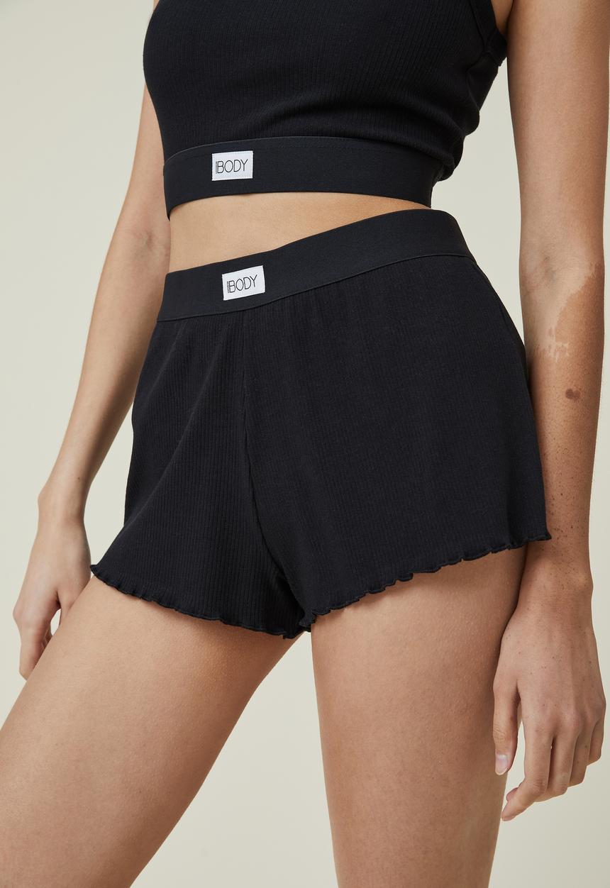 Cotton On - Body branded sleep short - black