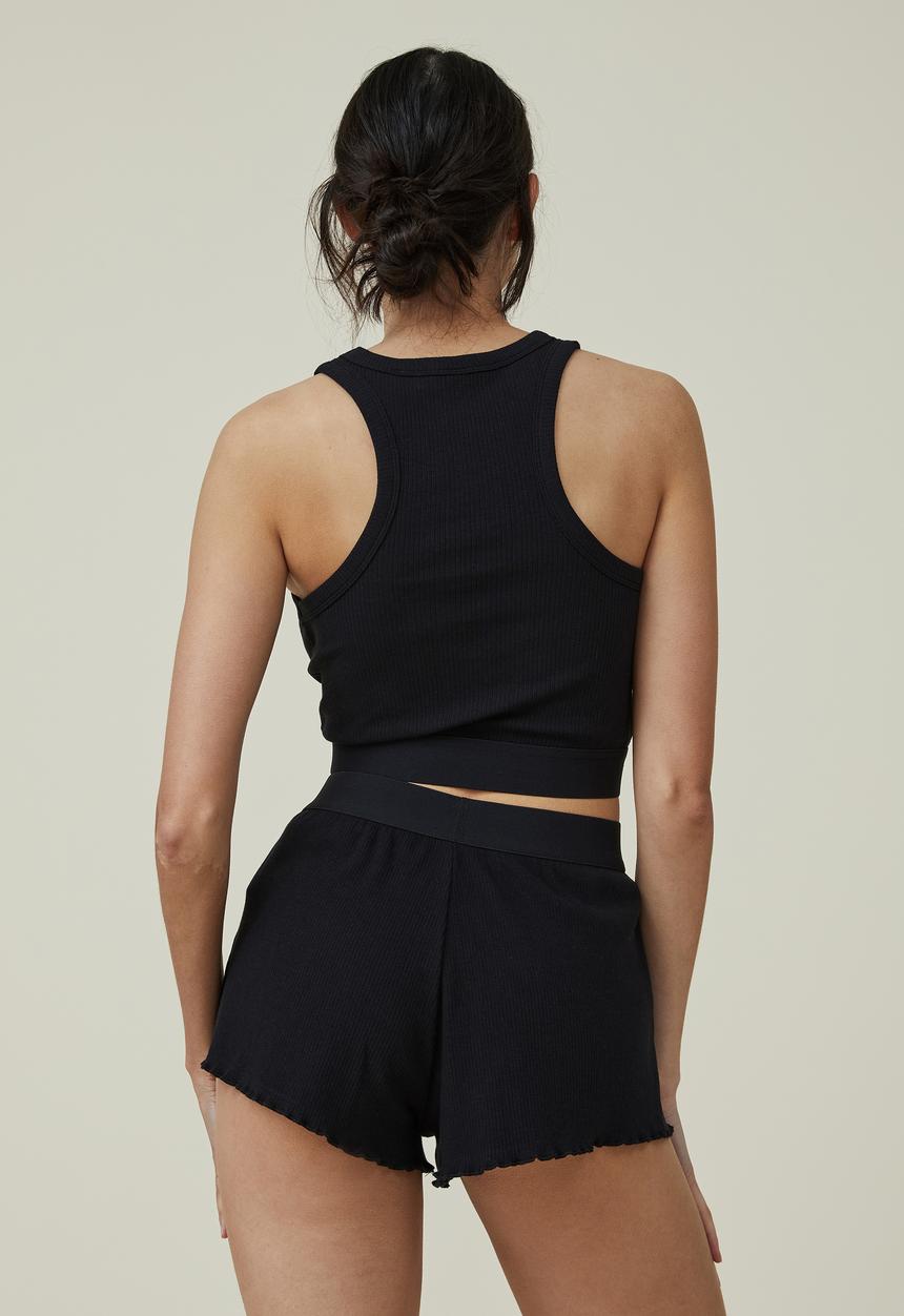 Cotton On - Body branded sleep short - black