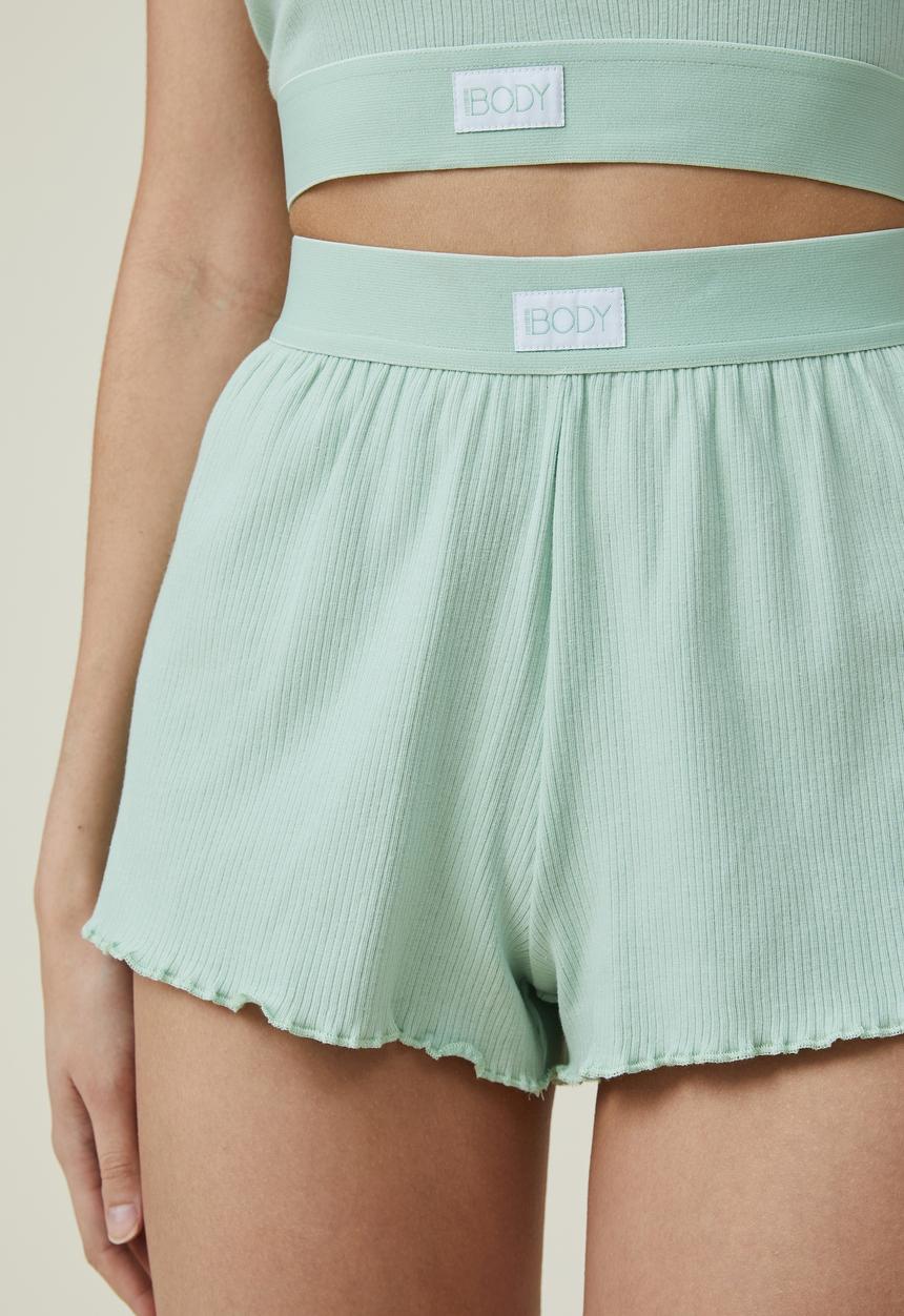 Cotton On - Body branded sleep short - cameo green